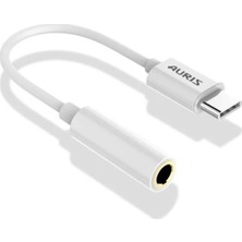 Bukrem Store Auris Type-C To 3.5mm Audio Aux Jack Çevirici Adaptör Beyaz