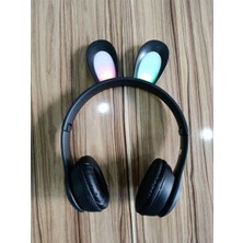 Bukrem Store P47R Bluetooth Sevimli Kulak Üstü Kulaklık Siyah