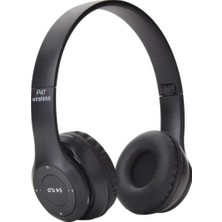 Bukrem Store P47 Wireless Sd Kart Destekli Bluetooth 4.1 Kulak Üstü Kulaklık Siyah