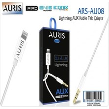 Bukrem Store Auris AU08 Lightning 3.5mm Aux Kablosu