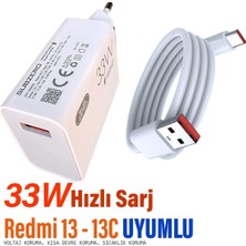 Bukrem Store Redmi 13C Şarj Aleti 33W Hızlı Şarj Cihazı ve Kablosu Redmi 13 Uyumlu Şajr