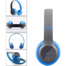 Bukrem Store Ally P47 Bluetooth 5.0 Kulak Üstü Kulaklık Mavi