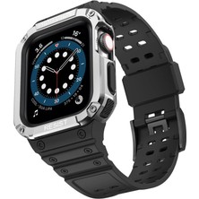 Senka Watch 42MM KR401 Silikon Kordon - Siyah-Gümüş