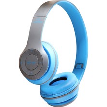 Bukrem Store Favors Wireless P47 Bluetooth Kulak Üstü Kulaklık Mavi