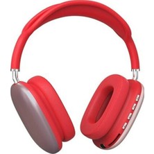 Bukrem Store P9 Air Max Bluetooth Kulak Üstü Kulaklık Kırmızı