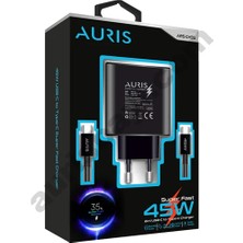 Bukrem Store CH35 45W Pd Type-C Hızlı Şarj Adaptörü Süper Hızlı Şarj Seti Samsung Uyumlu Galaxy Note 20 Ultra