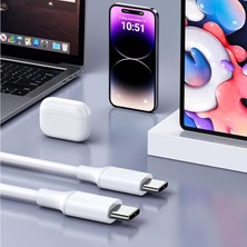 Bukrem Store Apple Uyumlu iPhone 15 Pro Için Type-C - Type-C Kablo Beyaz Lbs 805980 1 Adet Kablo