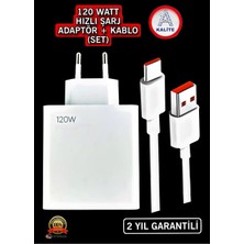 Bukrem Store Type-C 120W Watt Turbo Şarj Aleti Cihazı Adaptörü Kablo Set