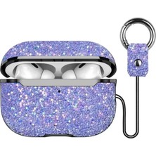 TKÇ Ieg™  Airpods 2 (2.nesil) Bright Simli Airpods Kapak - Derin Mor