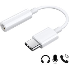 Bukrem Store Tak Çalıştır Mikrofonlu Type-C To Aux Kulaklık Jak Dönüştürücü