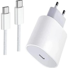 Bukrem Store Apple Uyumlu iPhone 15 16 - 15 16 Pro-15 16 Plus- 15 16 Pro Max 16E Hızlı Şarj Aleti 20W Hasır Kablolu Set