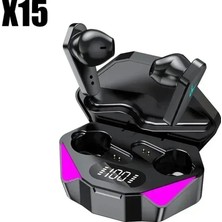 Bukrem Store X15 Tws Oyun Kulakiçi Kablosuz Bluetooth Mikrofonlu Kulaklık Bas Ses Black Siyah