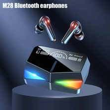 Bukrem Store M28 Kablosuz Kulaklık Bluetooth Kulaklıklar Tws Stereo Dokunmatik Kontrol Black Black