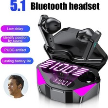 Bukrem Store X15 Tws Kablosuz Kulaklık Dokunmatik Kontrol Kulaklık Bluetooth5.1 Gecikme Yok Gürültü Azaltma Kulaklık E-Spor Oyun Mikrofonlu Kulaklık Siyah