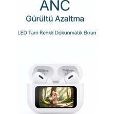 Bukrem Store Qasul 13806 Anc Gürültü Engelleyici Ekranlı Kablosuz Kulaklık Beyaz