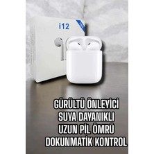 Bukrem Store Buk-I12 Bluetooth 5.0 Kablosuz Kulak Içi Kulaklık Beyaz