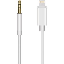 Bukrem Store Apple Uyumlu iPhone 7 8 x Max 11 12 Pro Lightning To Aux Kablo 1mt Araç Müzik Kulaklık Ses Aux Dönüştürücü