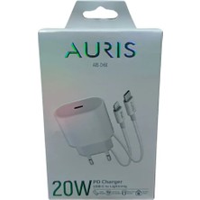 Bukrem Store ARS-CH50 20W Pd Şarj Adaptörü + Type-C Lightning Kablo 20W Adaptör+1m Kablo 0