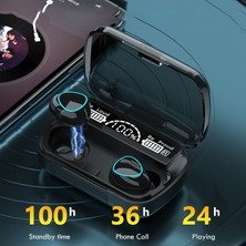 Bukrem Store M10 Tws Bluetooth 5.1 Kablosuz Spor Kulaklık 120CM Kırmızı