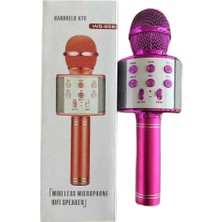 WS-858 Karaoke Mikrofon ve Hoparlör Pembe