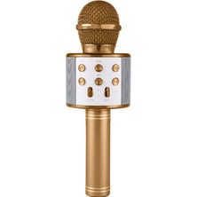 Ws 858 Karaoke Mikrofon Bluetooth Hoparlör Altın