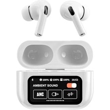 Bukrem Store Glrtech T-9 Plus Dokunmatik Şarj Ünitesi Ekranlı Bluetooth Kulaklık Beyaz