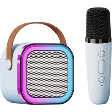 Çeşithane K12 Mini Taşınabilir Karaoke Seti - Rgb Işıklı Bluetooth Hoparlör ve Kablosuz Mikrofon, Se Çok Renkli