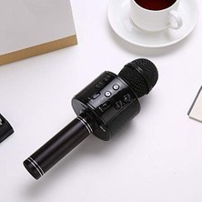 Bluetooth Karaoke Mikrofon WS-858 Taşınabilir Kablosuz Hoparlörlü Karaoke Mikrofonu Çocuk ve Yetişkin Uyumlu Dj Party Mic Mavi