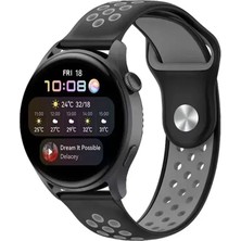 Senka Newface Watch 20MM Spor Delikli Kordon - Siyah-Gri