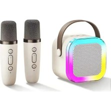 Yeni Sıcak K12 Bluetooth Hoparlör Taşınabilir Ev Sevimli Karaoke Bej