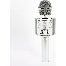 Bluetooth Karaoke Mikrofon Kablosuz Hoparlörlü LED Işıklı, Yüksek Ses Kalitesi, Telefon Uyumlu, Şarjlı Taşınabilir Karaoke Mikrofonu Pembe