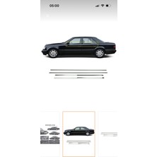 Kml34tuning55 Mercedes E Klasse W124 1984-1995 Krom Cam Çıtası Paslanmaz Çelik 4 Parça
