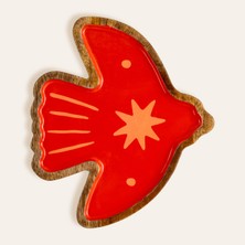 Zsa Zsa Zsu Lakrı Mango Ağacı Sunum Tahtası 24.5x22 Cm Kırmızı