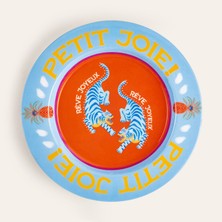 Zsa Zsa Zsu Lakrı Mango Ağacı Sunum Tahtası 26x26x2.5 Cm Turuncu - Mavi