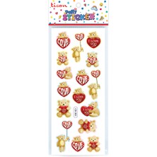  ticon puffy sticker kalp tps-004/7 348887 (20 li paket)