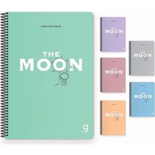 Gıpta Moon Spiralli Plastik Kapak Defter A4 80 Yaprak Kareli 6957 (Karışık Renk 1 Adet)