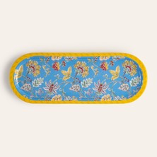 Zsa Zsa Zsu Lakrı Mango Ağacı Sunum Tahtası 40x15x2.5 Cm Mavi