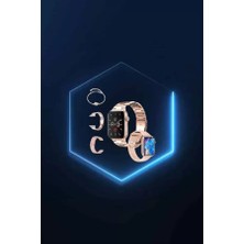 SHC4200 Yeni Nesil Pembe Dokunmatik Ekran Akıllı Saat Kulaklığı Kablosuz Bluetooth Kulaklık