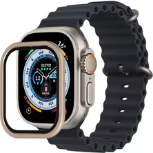 Senka Newface Watch Ultra 49MM Alüminyum Kasa Cam Ekran Koruyucu - Gold