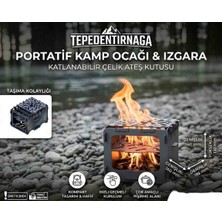 Tepeden Tırnağa Portatif Kamp Ocağı - Katlanabilir Çantalı Kamp Sobası - Izgara