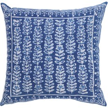 Yargıcı Çiçek Desenli Pamuk Kumaş Kare Yastık(50x50 Cm)