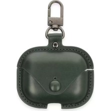 Nuveden Ieg™  Airpods Pro 2 (2.nesil) Çanta Deri Kılıf - Haki Yeşil NVDN-CEPAKS34