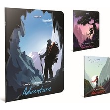 Gıpta Adventure Dikişli Karton Kapak Defter A6 80 Yaprak Kareli 3860 (24 Lü Paket)