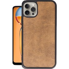 Senka Iphone 15 Pro Kılıf Aras Deri Kapak - Taba