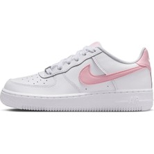 Nike Air Force 1 Af1 Gs Leather Unisex Sneaker Swoosh Hakiki Deri Günlük Spor Ayakkabı Beyaz Pembe