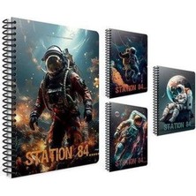 Gıpta Station Spiralli Karton Kapak Defter A4 80 Yaprak Kareli 7180 (Karışık Renk 1 Adet)