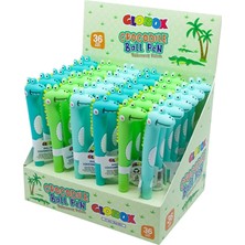 Globox Timsah Figürlü Tükenmez Kalem 0.7Mm Yazım Rengi Mavi 3509 (36 Lı Paket)
