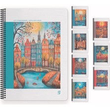  gıpta city spiralli sert kapak not defteri 17x24 cm 80 yaprak kareli 7255 (karışık renk 1 adet)