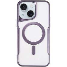 Senka Iphone 15 Plus Kılıf Boyi Magsafe Kapak - Derin Mor