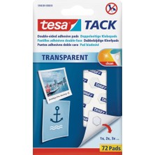 Tesa 59408 Tack Şeffaf Çift Taraflı Yapışkan Pedler 72 Pcs
